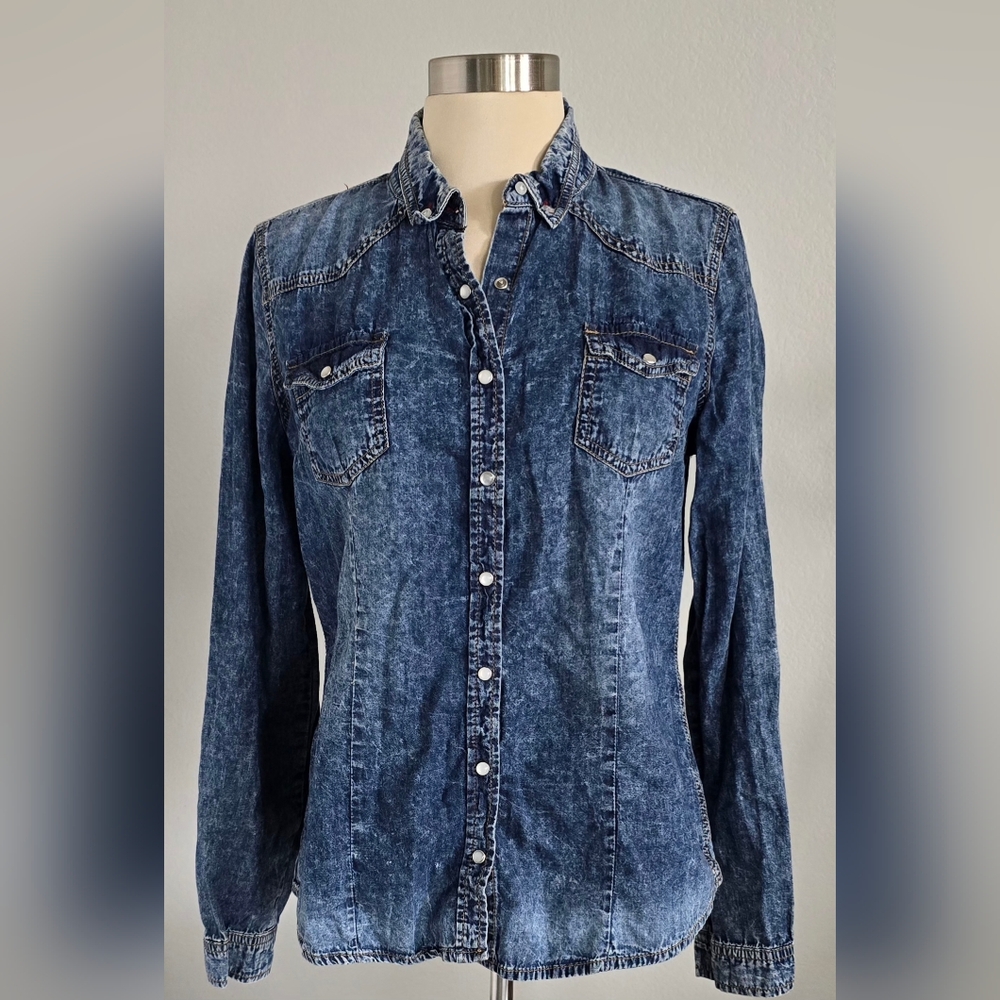 Womens Highway Jeans Roll Up Sleeve Denim Shirt See Description For Size